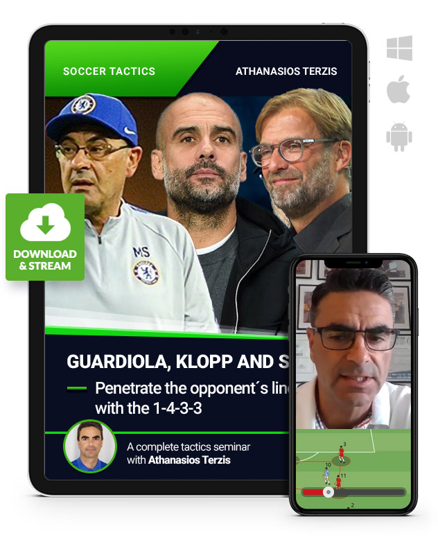 Guardiola, Klopp and Sarri - Penetrate the opponent´s lines with the 1-4-3-3 (Download)
